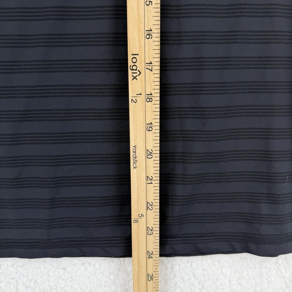 Oakley Shirt‎ Womens Medium Black Gray Striped Athletic Short Sleeve Top